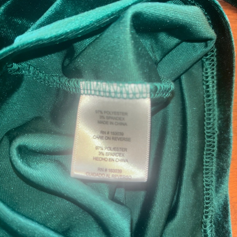 Emerald Green Velvet Ruched Top - Picture 7 of 7